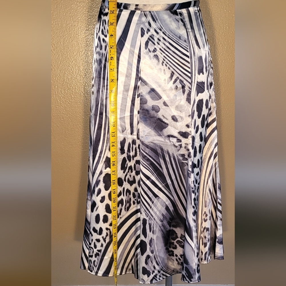 Animal print silk skirt